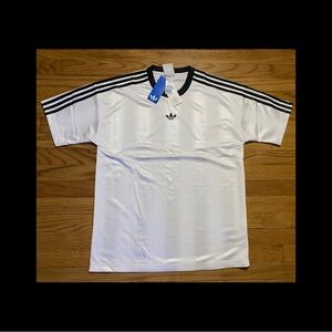 Adidas jacquard jersey stripe black white trefoil Men’s size NEW!